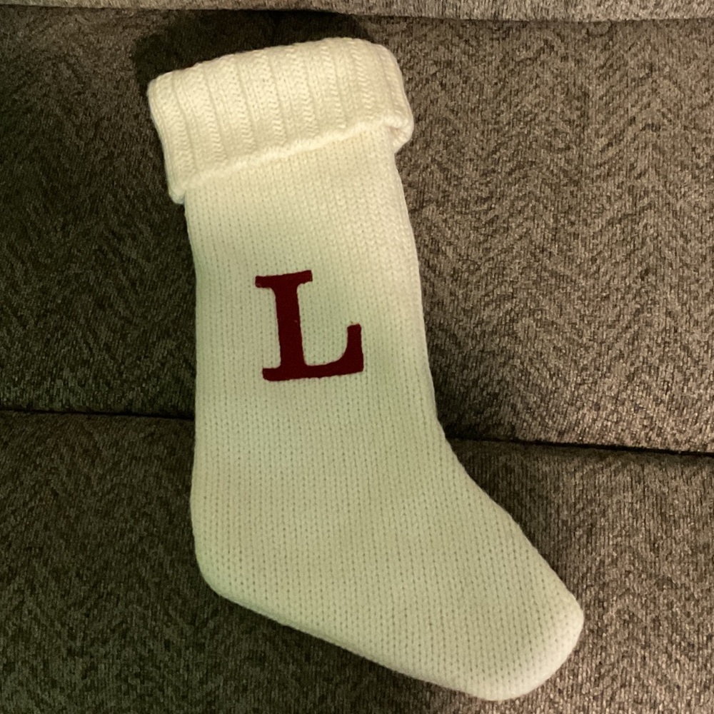Wondershop Winter White Knit Stocking with Red L